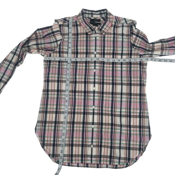 J. Crew Pink Classic-fit Boy Shirt In J. Crew Signature Plaid Size 4 Women’s - Picture 4 of 6